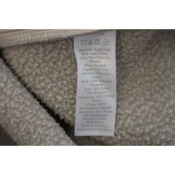 Everlane Women's Sz L Beige ReNew Faux Sherpa Teddy Fleece Full Zip Jacket - Picture 4 of 9